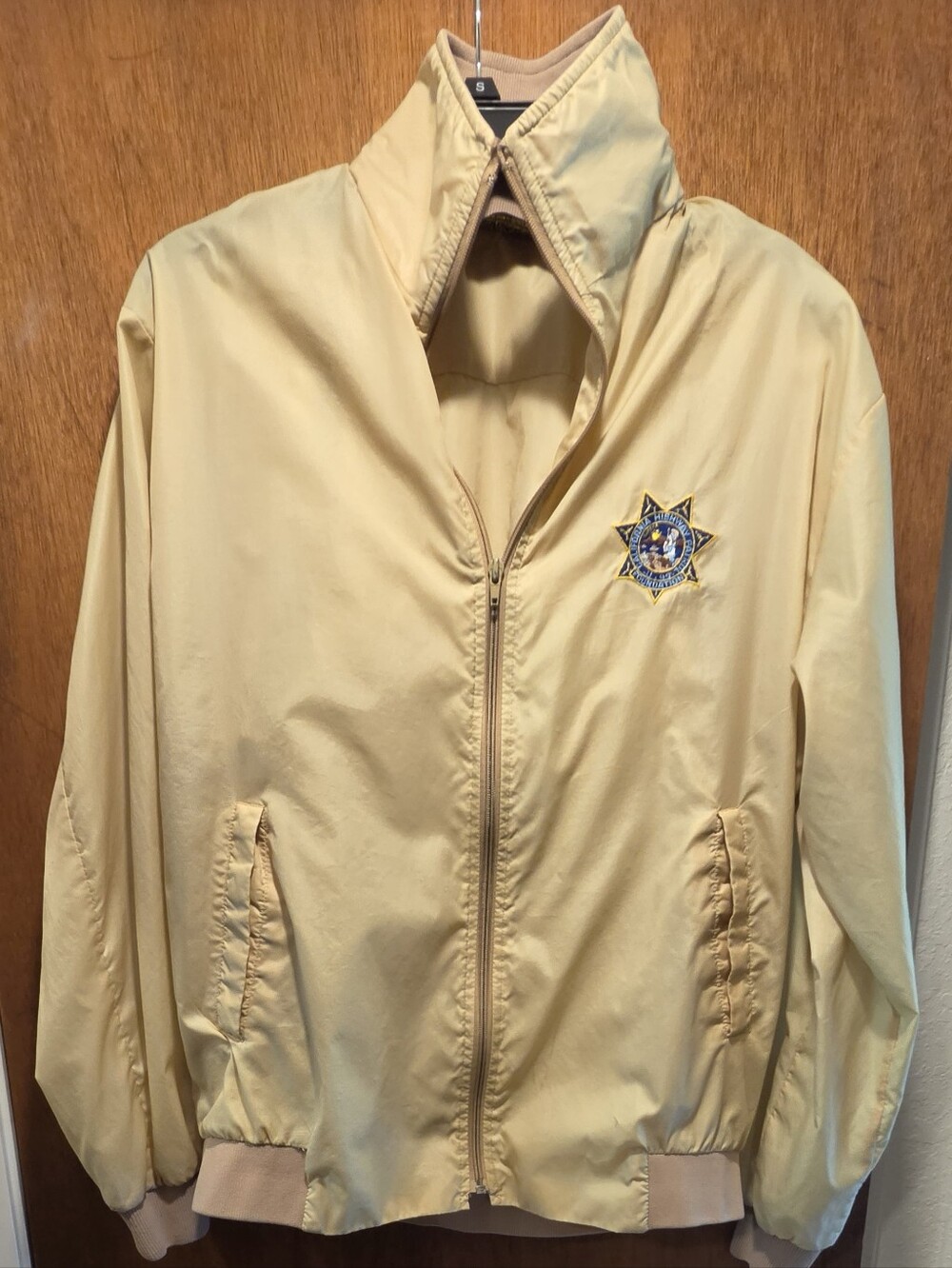 LaMode Men's Light Yellow Windbreaker Jacket 99-11 CHP Foundation szL - Picture 2 of 11